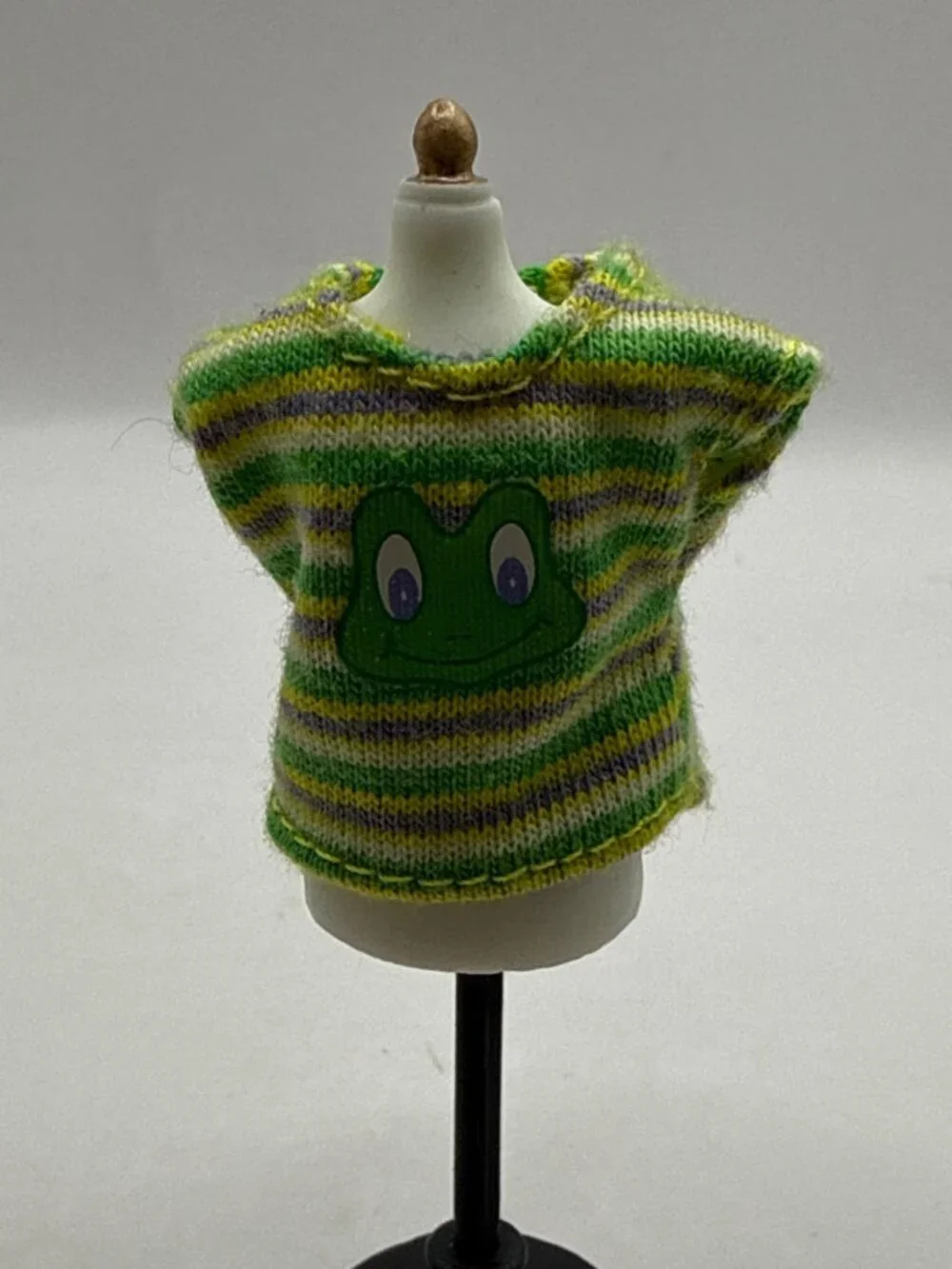 Vintage Barbie Kelly Tommy Doll Frog Shirt Striped Knit Top Outfit Mattel Y2K